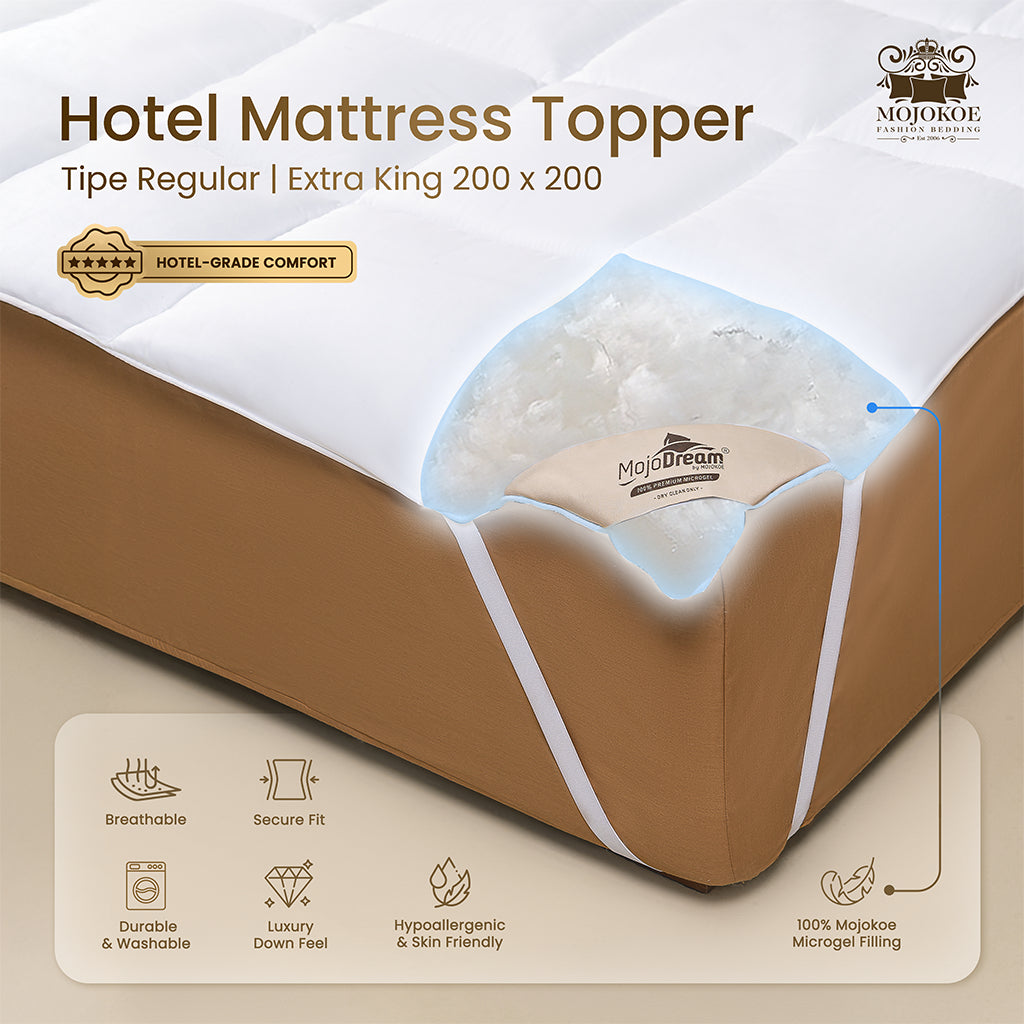 MOJOKOE Hotel Bed Mattress Topper / Cover - Extra King | 100% Microgel