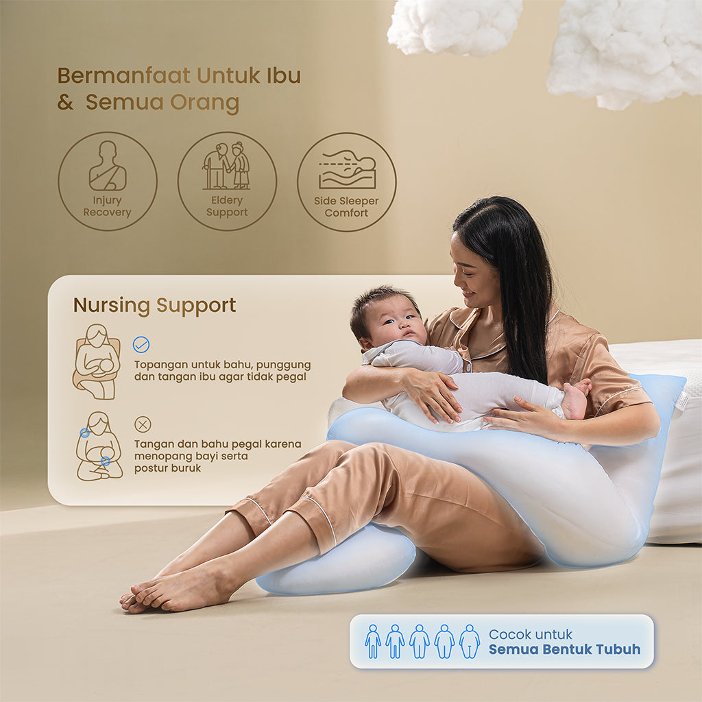 MOJOKOE Premium Maternity Body Pillow | 100% Microgel Bantal Hamil MojoDream