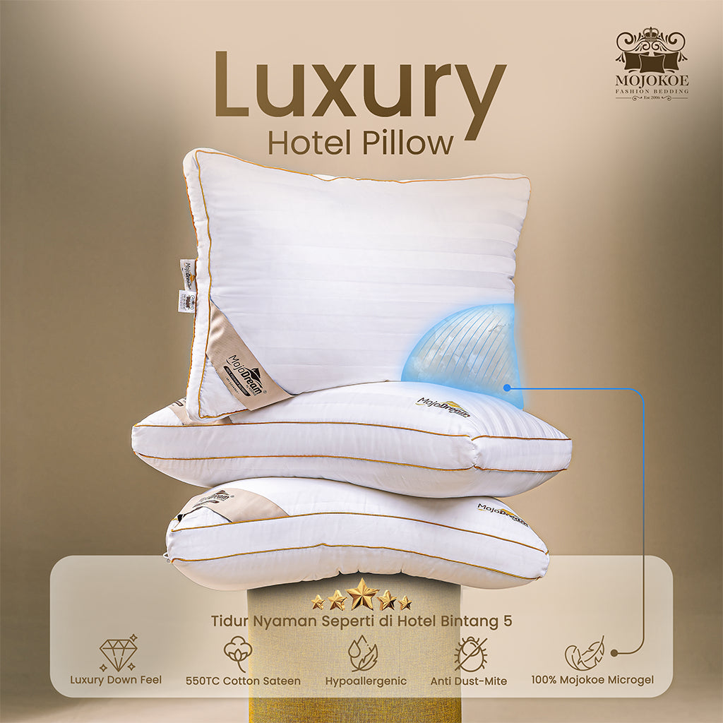 MOJOKOE Luxury Hotel Pillow / Bantal Hotel | 100% Microgel by MojoDream