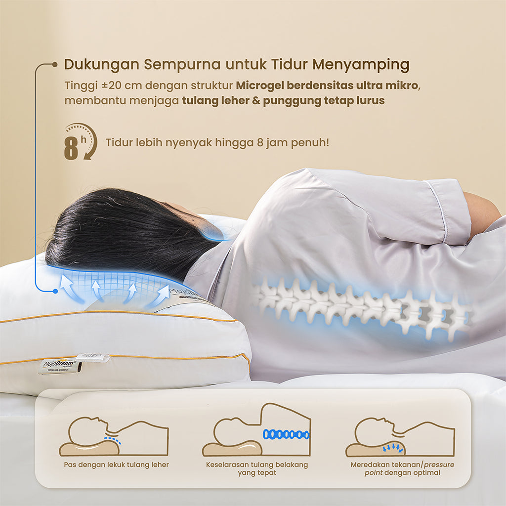 MOJOKOE Luxury Hotel Pillow / Bantal Hotel | 100% Microgel by MojoDream