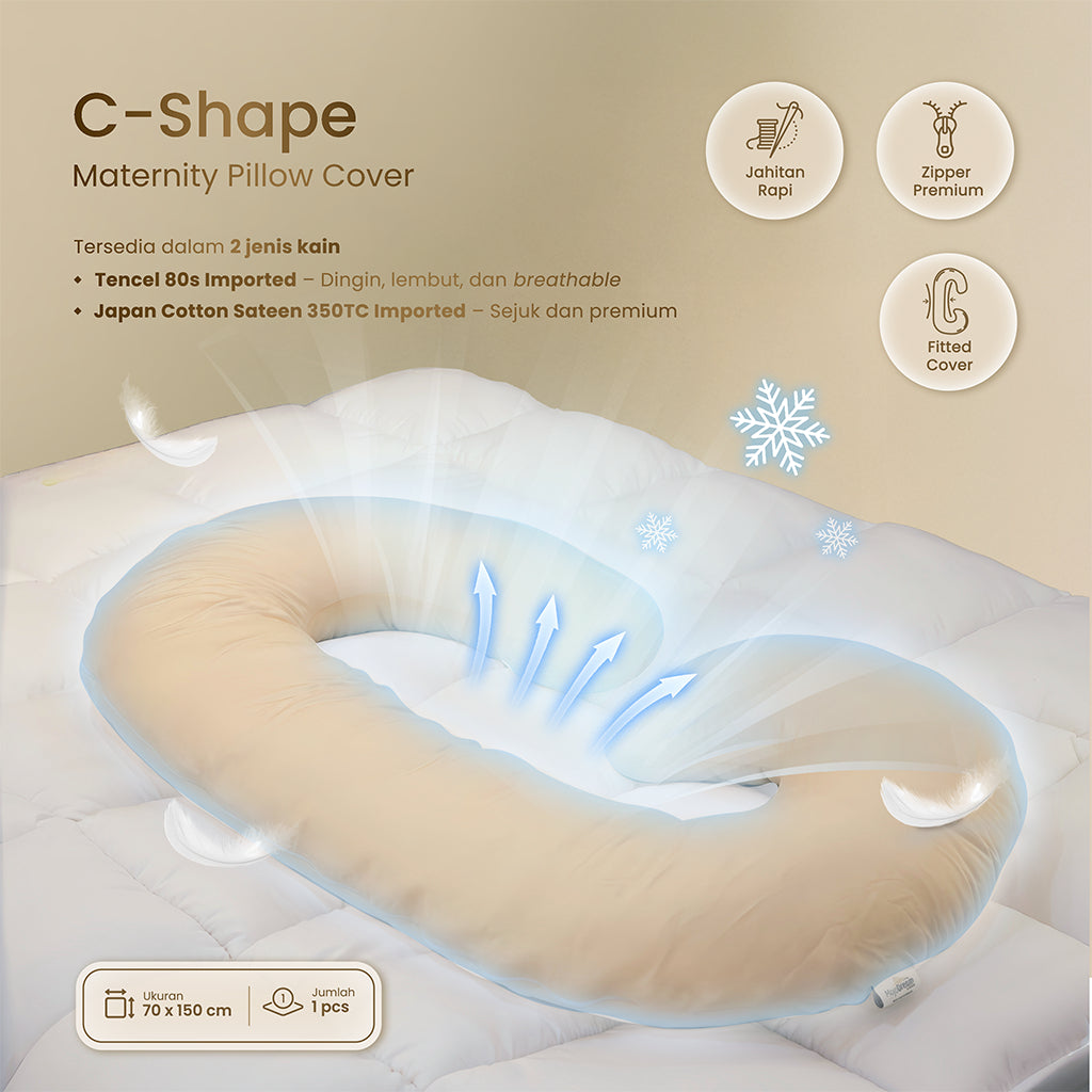 MOJOKOE Cover Maternity / Pregnancy Body Pillow | Sarung Bantal Ibu Hamil