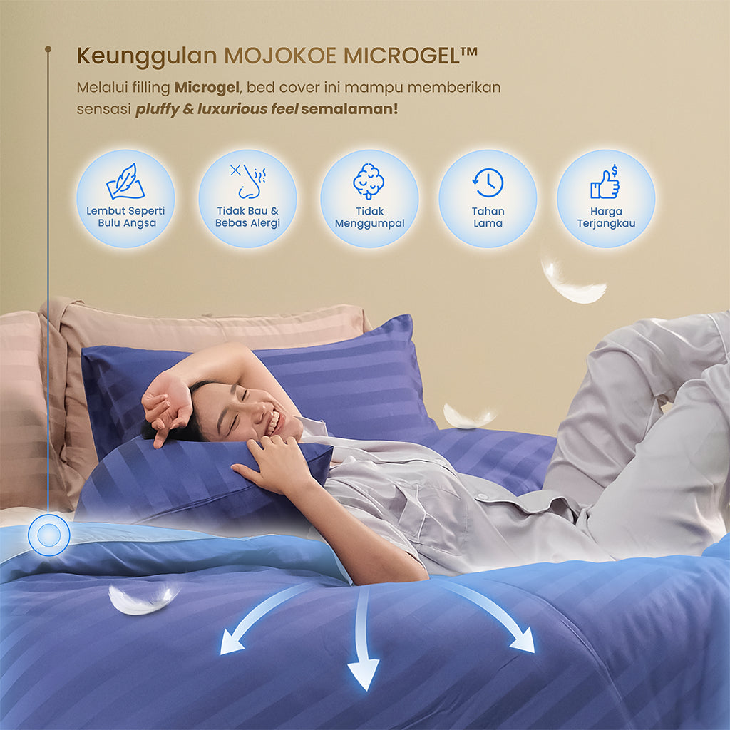 MOJOKOE Sprei Bedcover Organic Lyocell Tencel Dobby Stripes Bedding