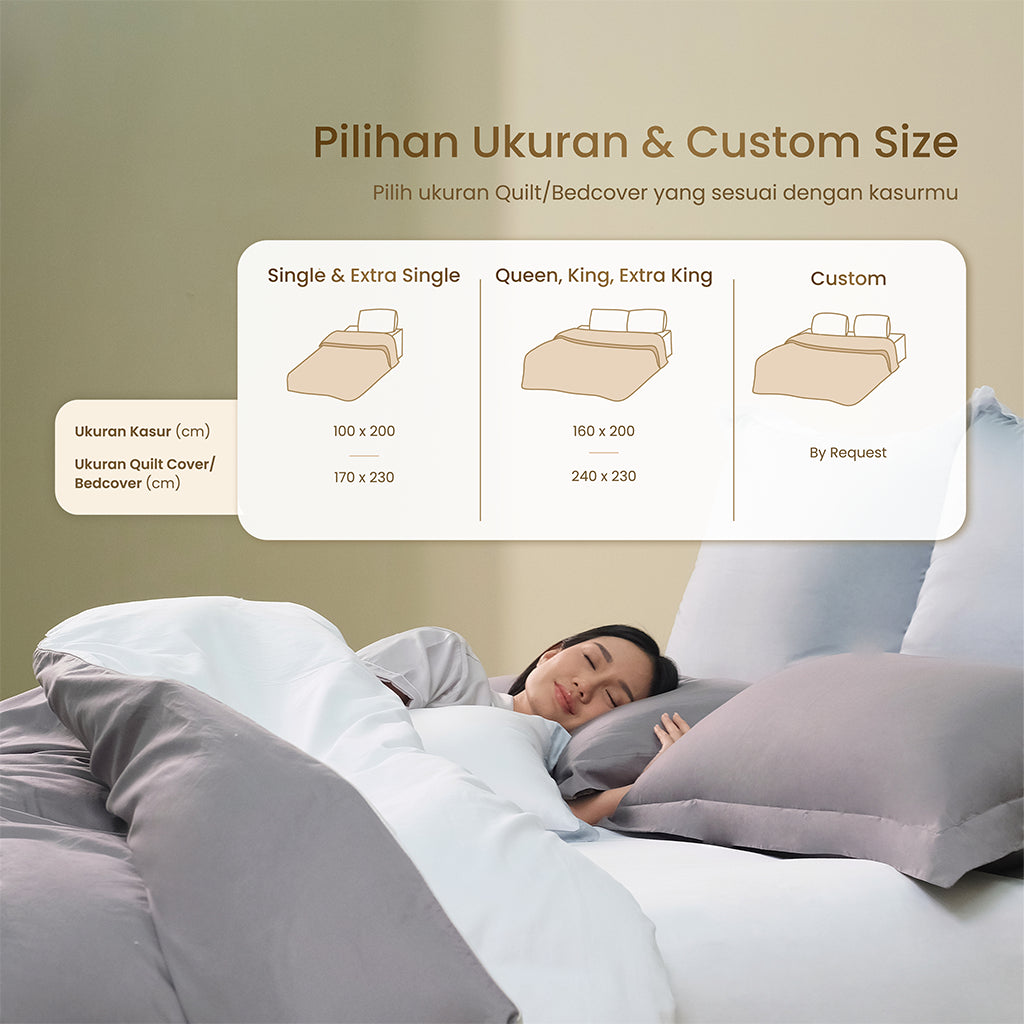 MOJOKOE Sprei Bedcover Organic Lyocell Solid Tencel 80s Bedding