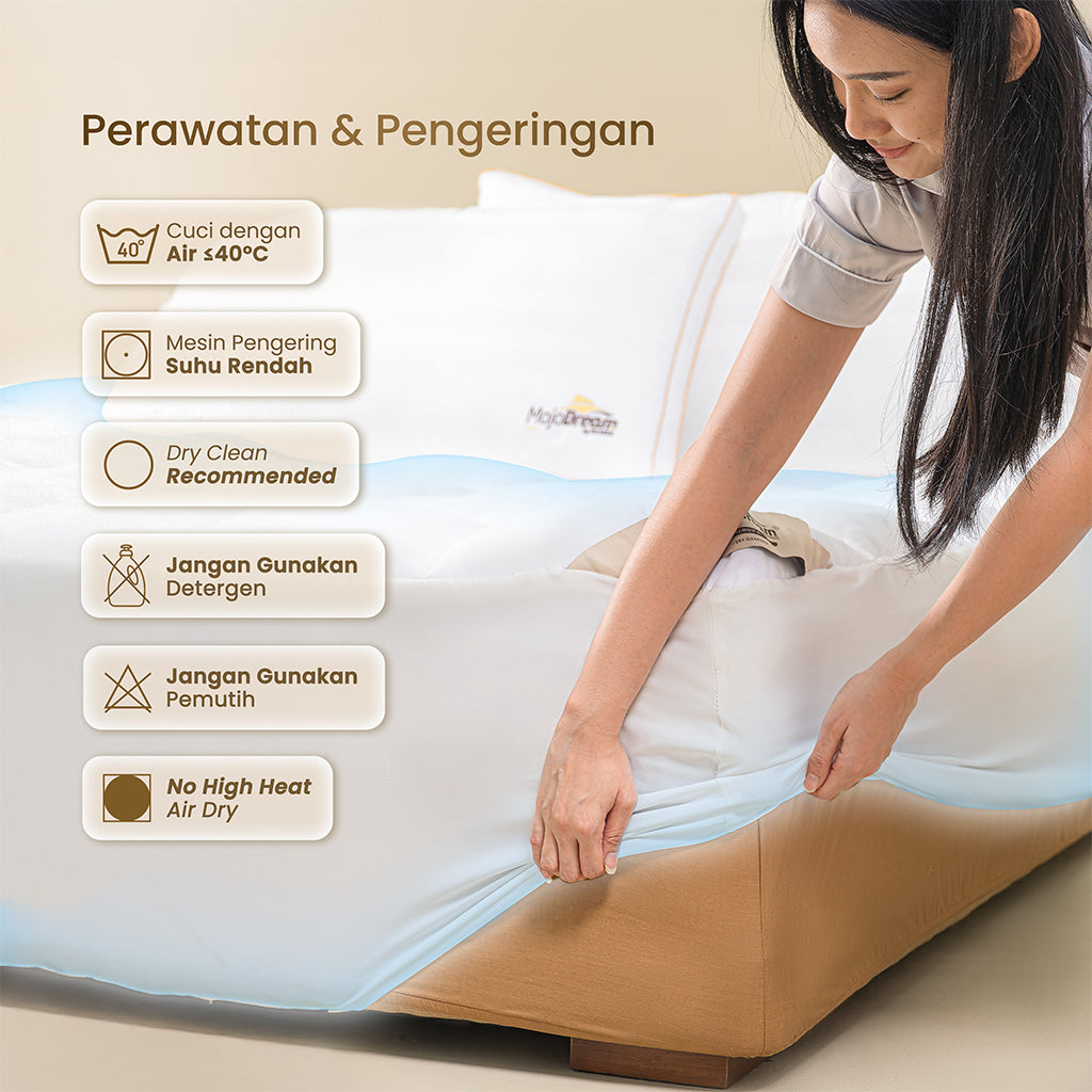 MOJOKOE Hotel Bed Mattress Topper Fitted - Size Single | 100% Microgel