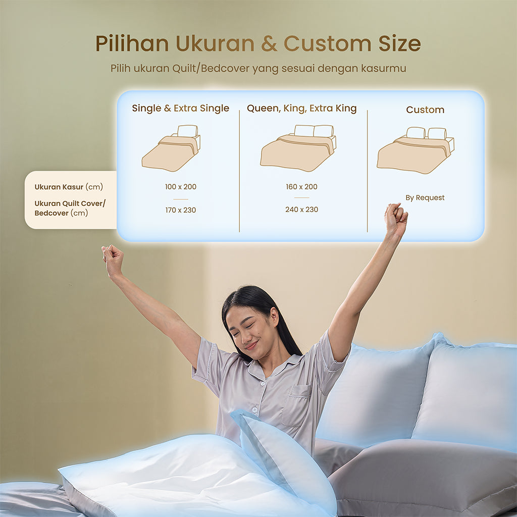 MOJOKOE Sprei Bedcover Organic Egyptian Cotton 1000 Thread Count Bedding