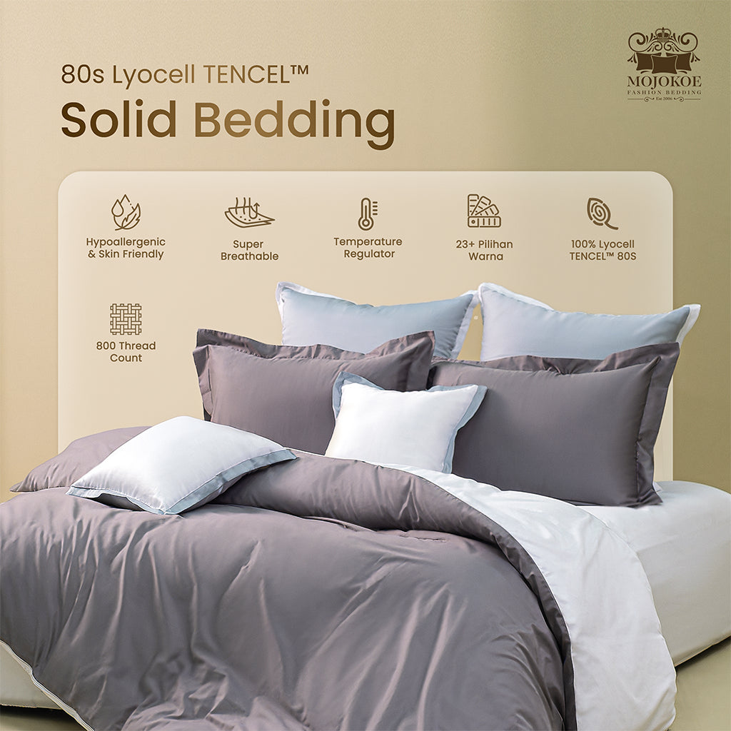 MOJOKOE Sprei Bedcover Organic Lyocell Solid Tencel 80s Bedding