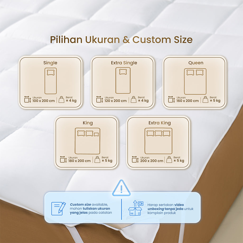 MOJOKOE Hotel Bed Mattress Topper / Cover - Extra King | 100% Microgel
