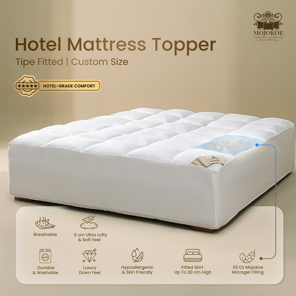 MOJOKOE [Custom] Hotel Mattress Topper Fitted | 100% Microgel