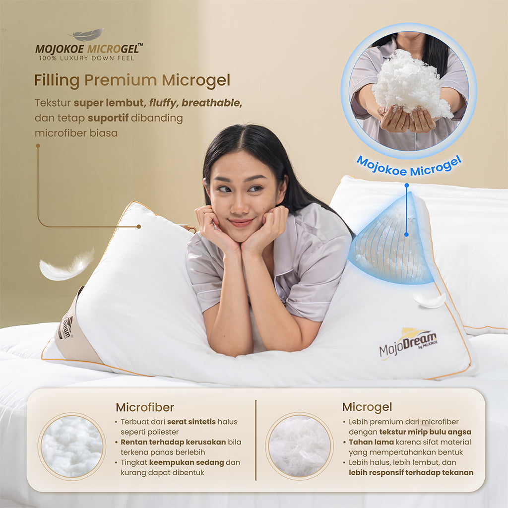 MOJOKOE Luxury Long Body Pillow / Bantal Jumbo Panjang | 100% Microgel