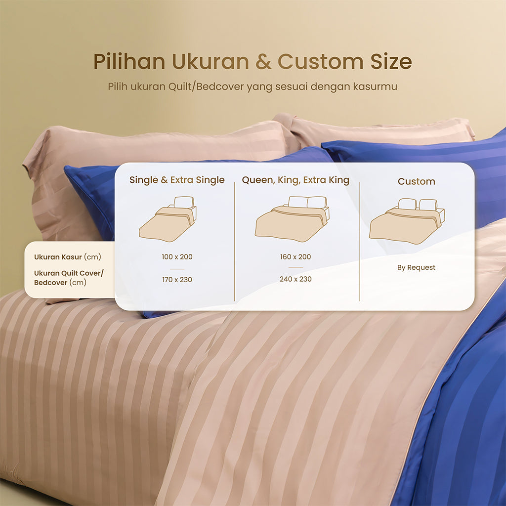 MOJOKOE Sprei Bedcover Organic Lyocell Tencel Dobby Stripes Bedding