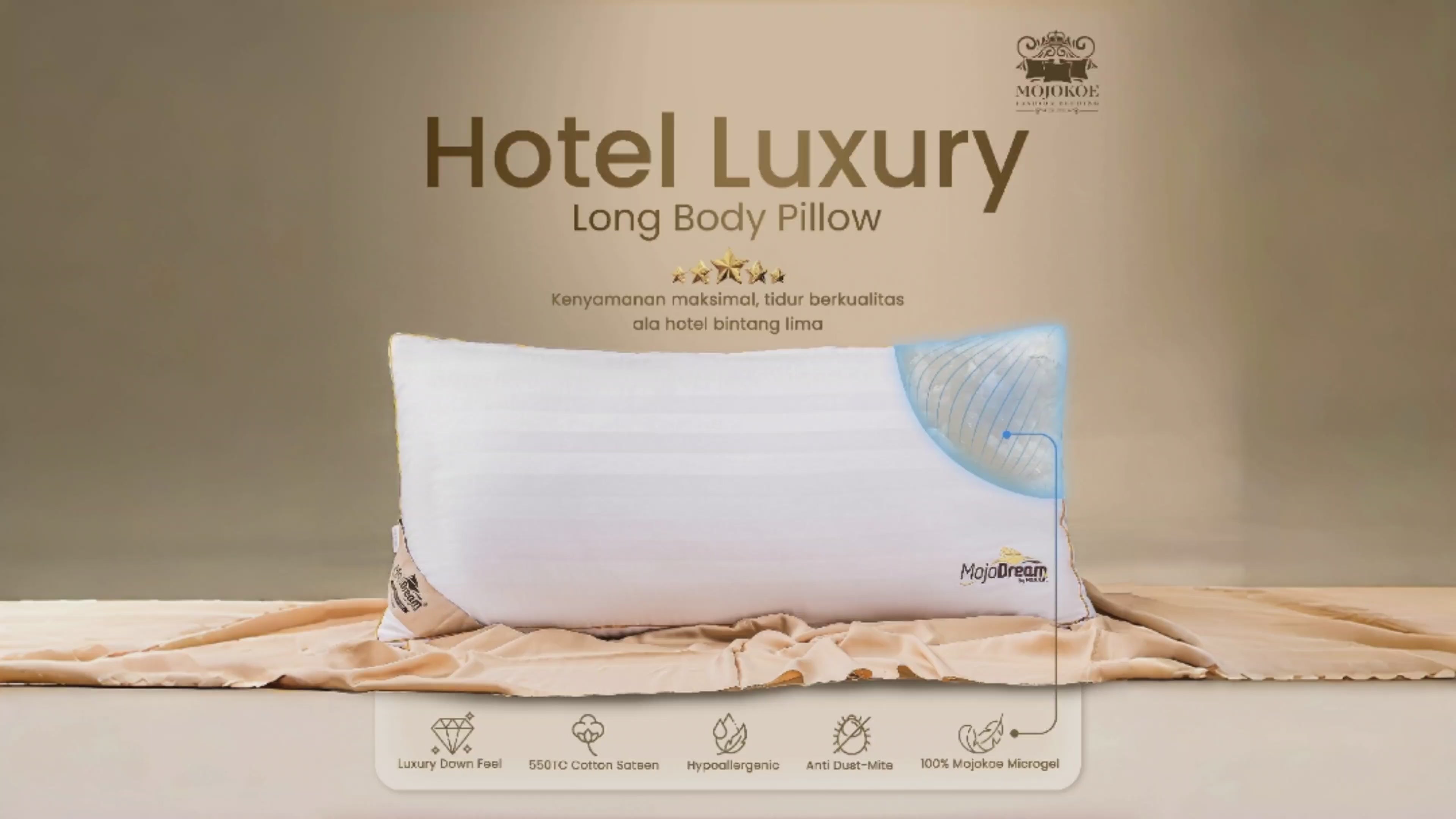 MOJOKOE Luxury Long Body Pillow / Bantal Jumbo Panjang | 100% Microgel
